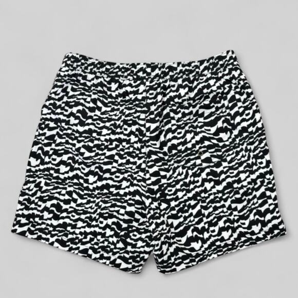 Open Edit Recycled Volley Swim Trunks Black White Geo Print - Picture 2 of 7